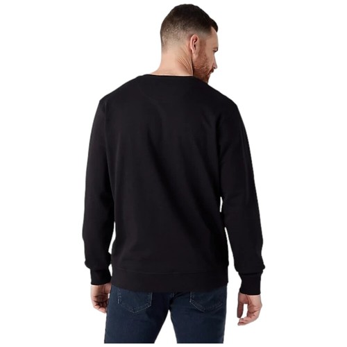 Wrangler felpa nera, felpa uomo Wrangler Sign off black W661I3101 SALDI - Imagen 3 de 4