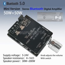 2 50W Bluetooth 5.0 Power Amplifier Board Audio HiFi Stereo Dual Channel Class D