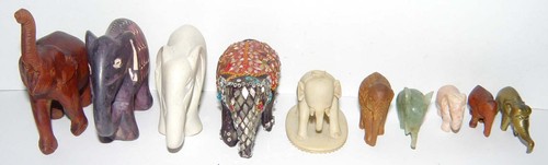 A Parade of Ten Collectable 20th Century Elephants Multi National as found - Picture 23 of 23