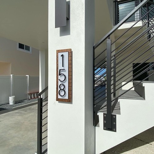 5 Zoll schwimmende Hausnummer, Briefkasten Türnummern Schild Metall modern schwarz neu - Bild 14 von 25