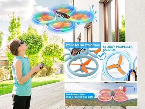 Drohne Kinder, Kamera, LED, Flugbahn, RC, WiFi, 1080p, Spielzeug - Bild 9 von 10