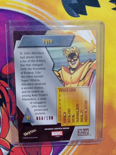 Pyro Red Pmg Xmen Metal Universe Card /100 - Picture 2 of 2