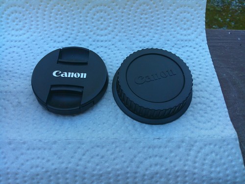 Canon zoom lens EFS 18-55mm image stabilizer front+rear caps Bower 58mm hood - Picture 13 of 17