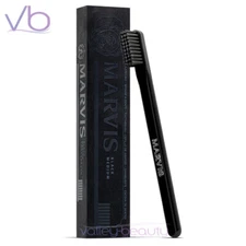 MARVIS Elegant Signature Black Italian Toothbrush with Medium Strength Bristles