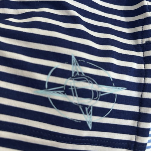 Polo da golf Draddy Sport uomo blu navy/bianco a righe taglia XL - Foto 5 di 7