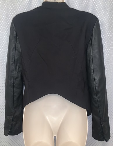 Helmut Lang black leather sleeve blazer size 8 - Picture 3 of 5