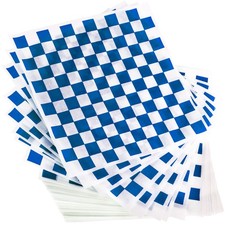 Extra Large, Grease Resistant Blue Checkered Sandwich Liner 300 Sheet Pack. M...