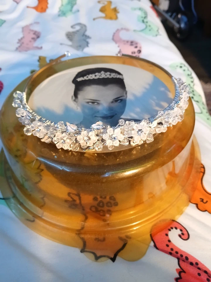 David’s Bridal Swarovski Crystal Tiara Headpiece – Silver Bridal Crown NWT - Image 2 of 4