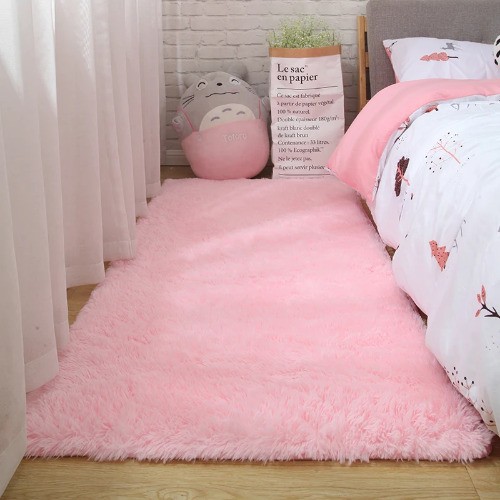 Rosa Schlafzimmer Teppich Niedlich Mädchen Boden Weich Matte Wohnzimmer Weiß Flauschig Groß - Bild 14 von 30