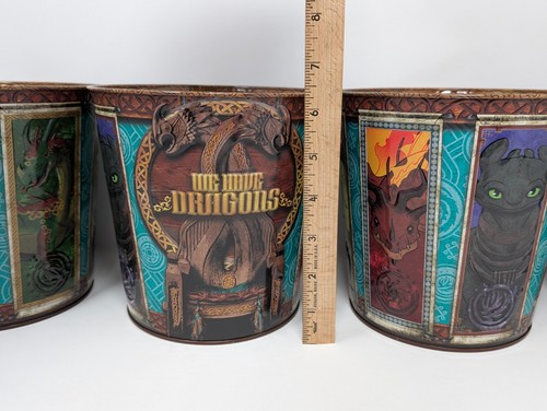 4x Lot: How to Train Your Dragon Collector Popcorn Buckets, Embossed, AMC, 2025 - Picture 2 of 9