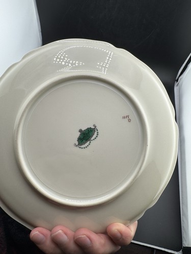 Set Of 12 Rosenthal Continental Empire Green Salad Plates Gold Rims Rare Read* - Picture 21 of 21
