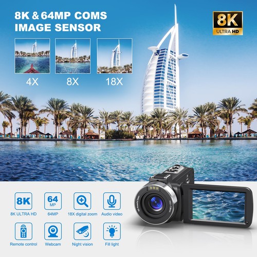 8K 64MP Video Camera 18X Digital Camcorder Video Camera for YouTube 3.0 inch ... - Picture 2 of 7