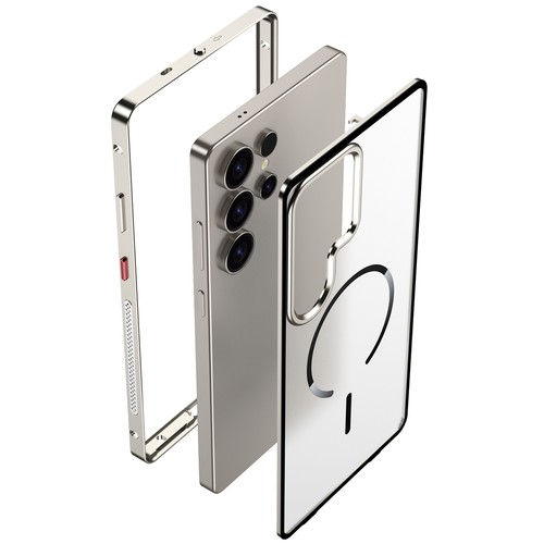 Funda trasera mate magnética con marco de metal ultra delgada para Samsung S23/S24/S25 - Imagen 3 de 15