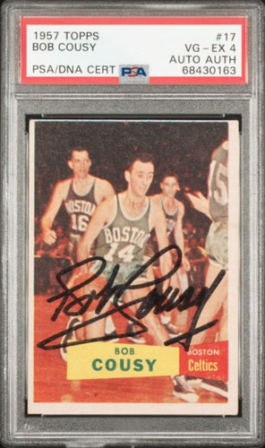 Autographed Signed 1957-58 Topps - Bob Cousy #17 (RC) PSA/DNA !!!!