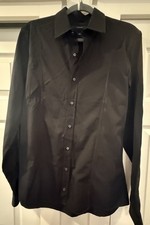 Gucci Men  s Slim Fit Black Button-Up Cotton Dress Shirt Long Sleeve Size 41/16
