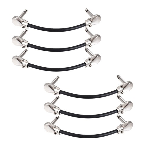 6pcs 6 inch Guitar Effect Pedal Board Patch Cables Cord 1/4" Right Angle COJR