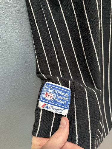 Vintage 80’s Majestic Los Angeles Raiders Black Stripe Cotton Jersey Size Large  - Picture 6 of 6