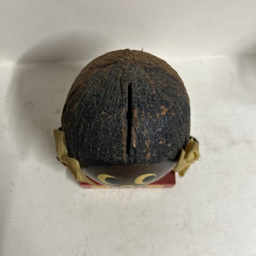 Topsy A Nut Forida VINTAGE HANDBEMALTE KOKOSNUSSKÖPFE GESICHT VOLKSKUNST Bank - Bild 2 von 8
