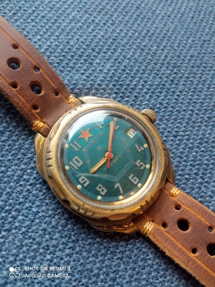 Watch Military Vostok Komandirskie Mechanical USSR Wostok Soviet Army Blue Dial - Image 3 of 4