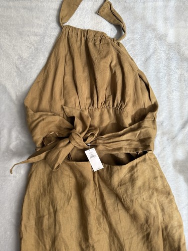 Banana Republic Lisa Linen Halter Midi Dress Size 4 NWT RT$190 - Picture 7 of 11