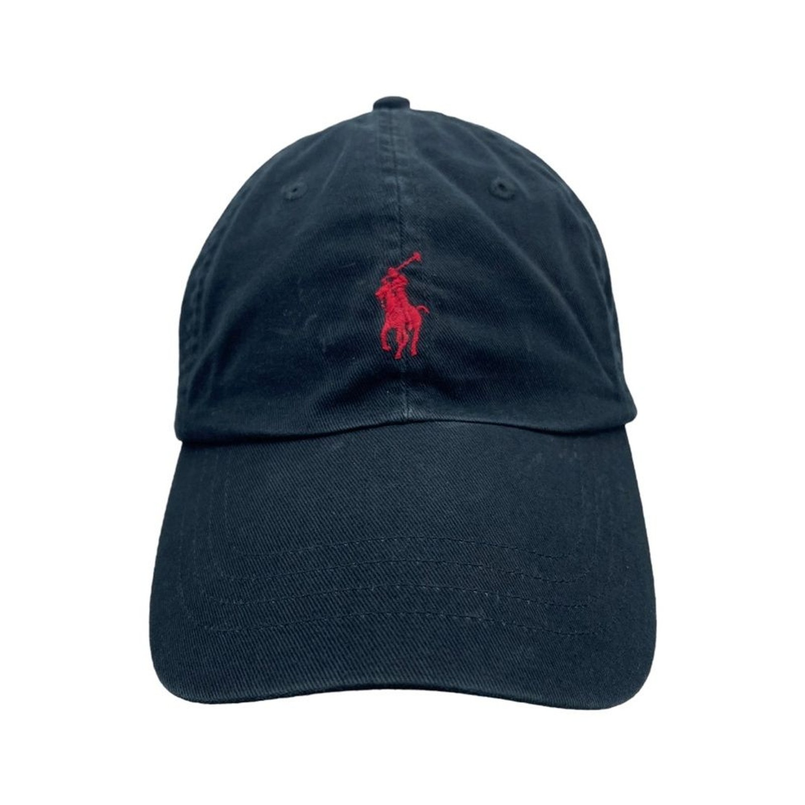 Polo Ralph Lauren Cappello Berretto Strapback Nero Rosso Pony Logo Schienale