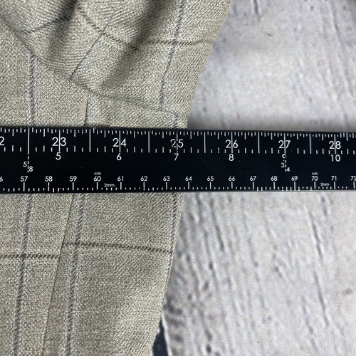 Lauren Ralph Lauren Sport Coat Blazer Mens 46R Gray Taupe Windowpane Silk Wool - Picture 8 of 10