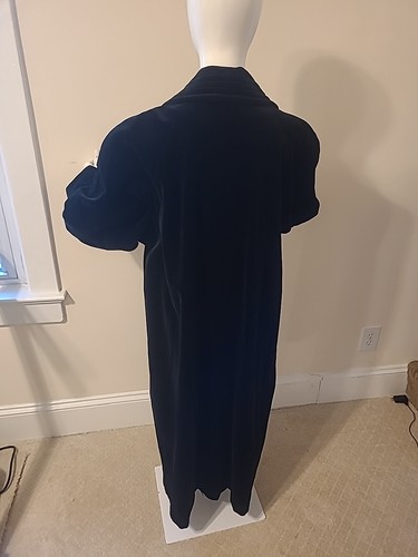 Vintage JS Collections Black Velvet Long Evening Jacket Large Canada - Picture 3 of 8
