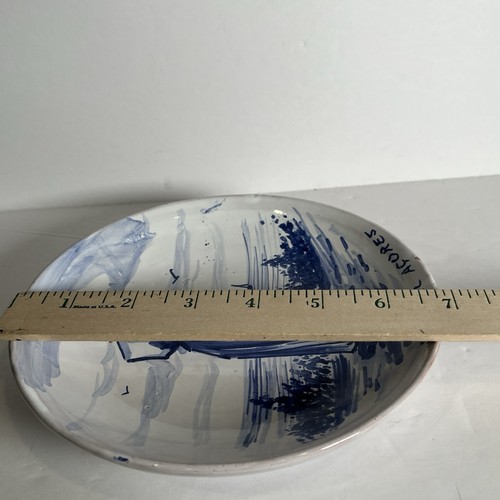 Vintage Acores S. Miguel Keramik Wandteller Handarbeit blau & weiß RAR - Bild 12 von 13