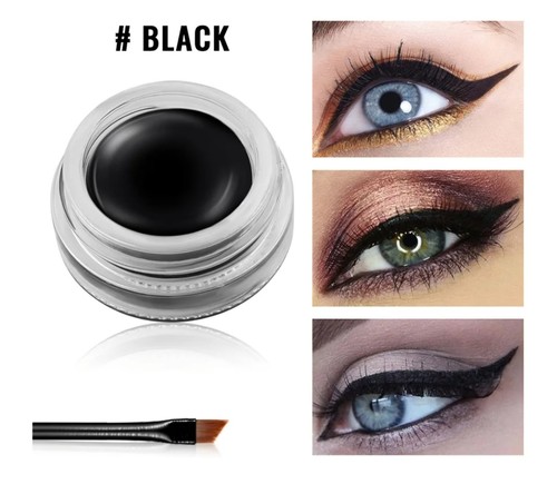 Schwarzer Gel Eyeliner, wasserfester Creme Eyeliner Gel Topf, hochintensive Pigmente - Bild 2 von 6