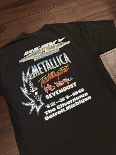 Vintage Metallica Shirt Herren Large schwarz Motor City Millennium Konzert 1999 - Bild 4 von 5