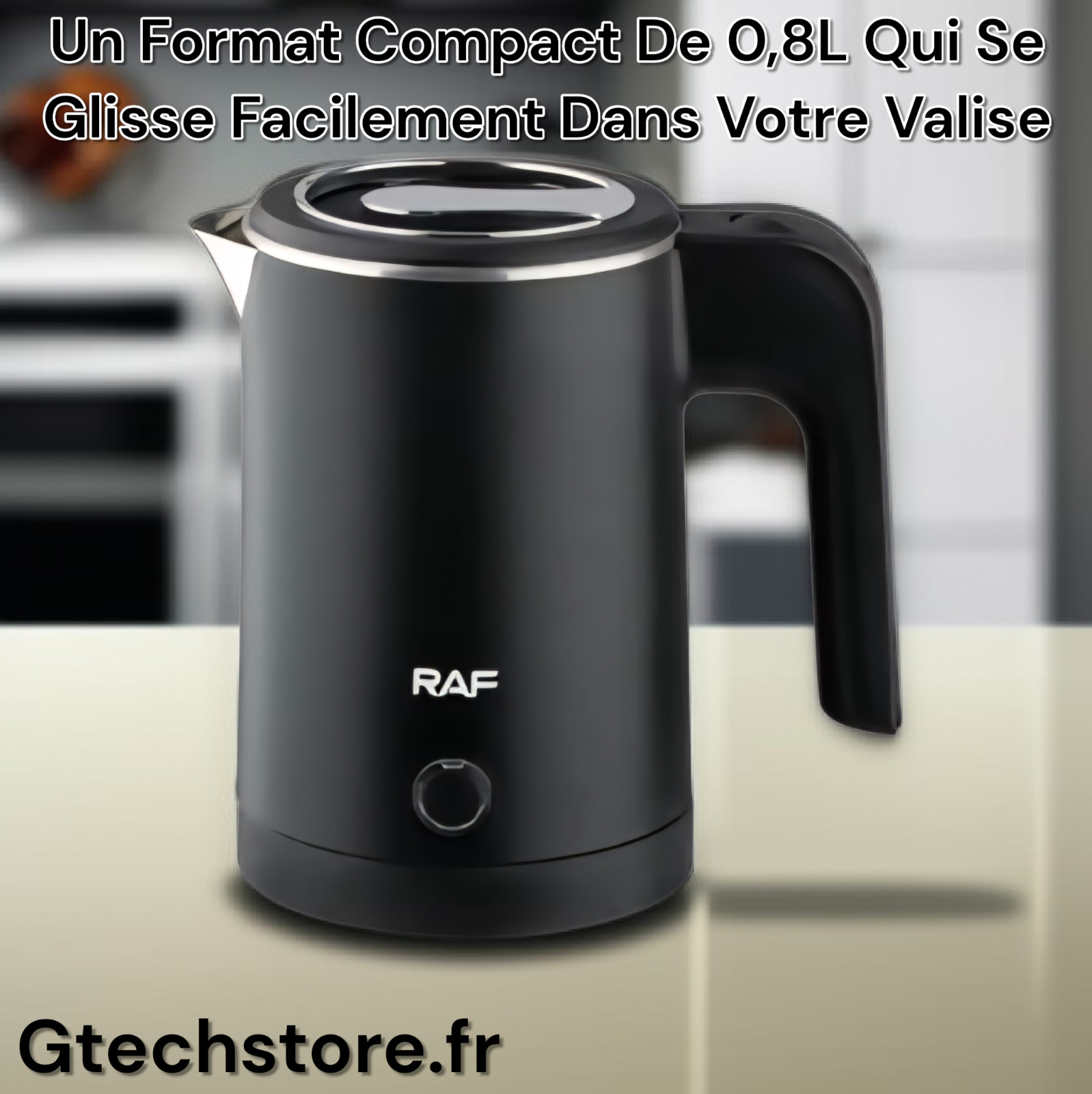 Bouilloire intelligente 220V 1000W acier inox avec arrêt automatique 0,8L