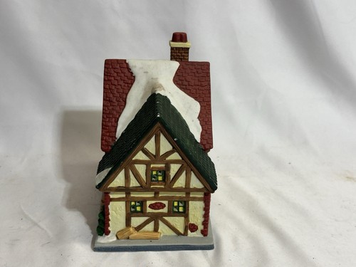 Fortune Island Christmas Village Pharmacy Porcelain Seasonal Decor - Picture 2 of 4
