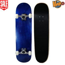 Complete Full Size Professional Maple Wood Deck Skateboard for All Ages Blue