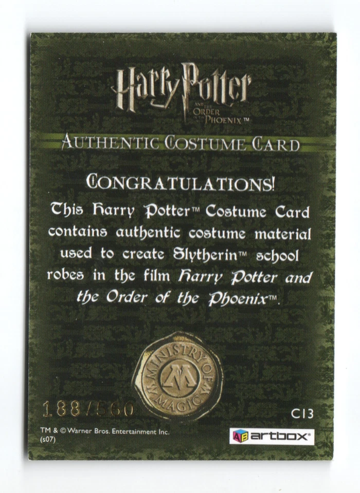 Harry Potter Order of the Phoenix Costume C13 Slytherin School Robes #188/560 - Image 2 of 4