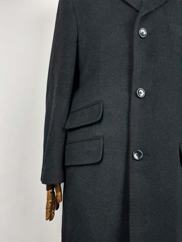 Men’s Greenwoods Cashmere Blend Charcoal Overcoat 3-Button UK Made 40R - Picture 3 of 9