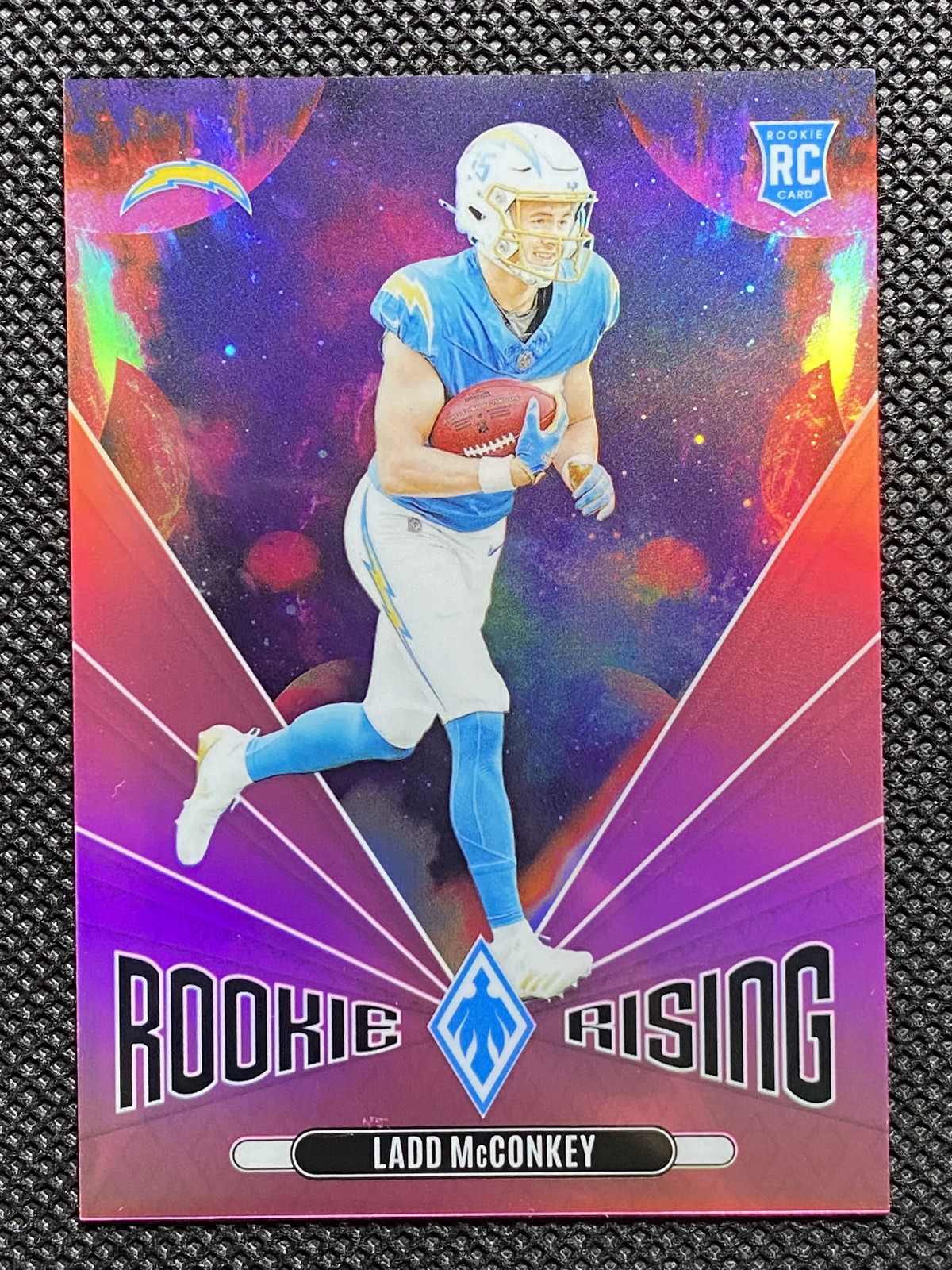 2024 Phoenix Rookie Rising Pink #RR-LMY Ladd McConkey RC 4/80 Chargers -GL12
