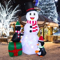 180Cm Aufblasbar Schneemann Pinguin Weihnachtsdeko Outdoor Mit Led Weihnachten