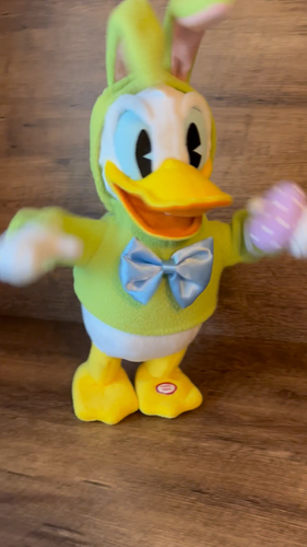 Donald Duck Easter Bunny Disney Plush Dancing Singing Hallmark Put Me Down Video - Video 1 of 1