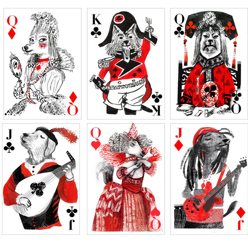 Pack of Dogs Hand-illustrated Poker Playing Cards by Artiphany, John Littleboy - Picture 10 of 12