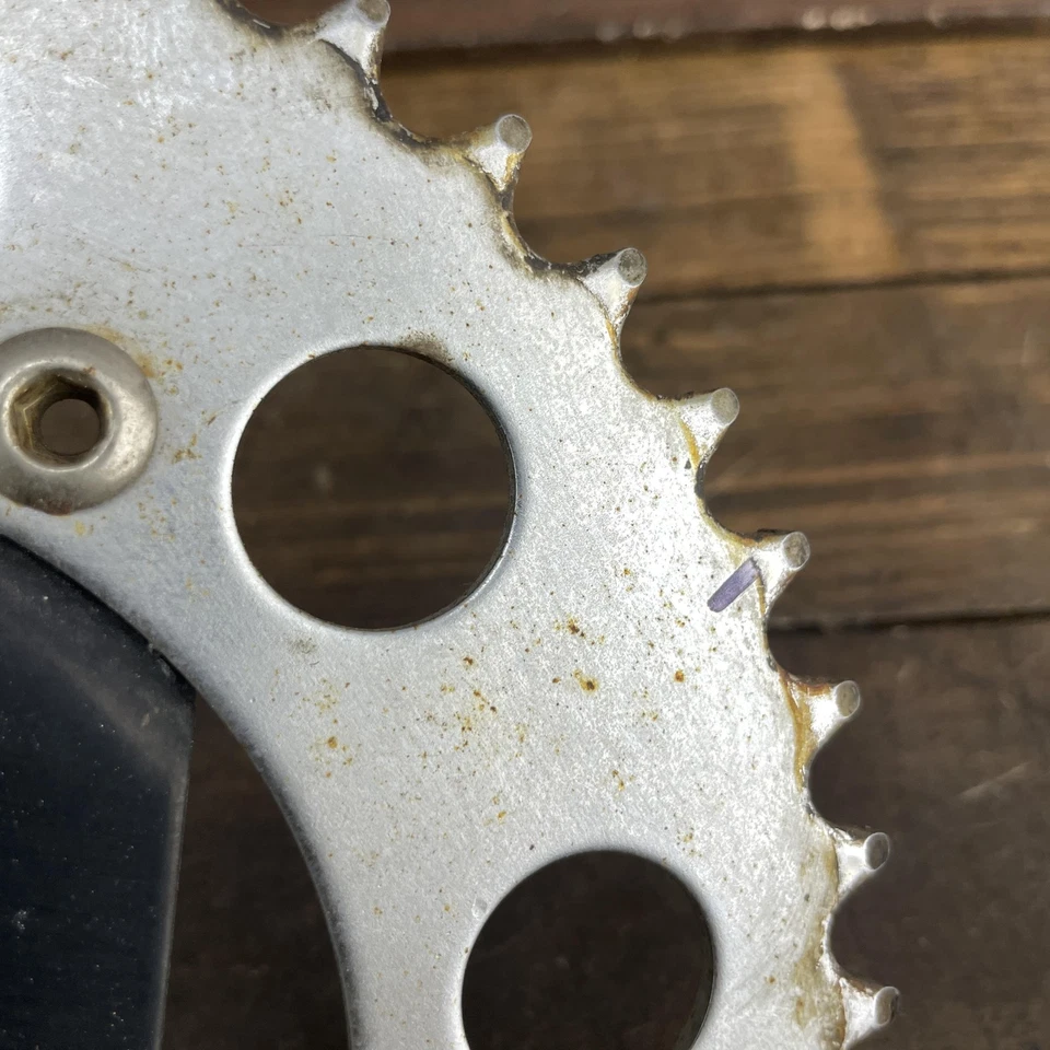 Plato Diamondback BMX Piñón 44t Acero Araña Plata Negro De Colección Años 90 Antiguo Foto 4 de 4