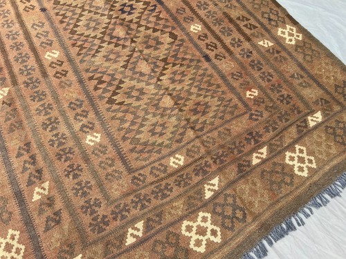 5'4x8'8 Ft Vintage Afghan Kilim Rug, Handwoven Flat Weave Wool Living Room Rug - Picture 8 of 14