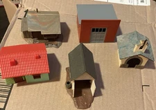 Assortment Of Five N Scale Fully Assembled Buildings For Model Railroads Didplay