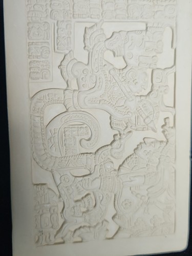 Replica Yaxchilan Lintel 3D Clay Plaque & Stand Mayan Structure 33 With Tag - Picture 2 of 11
