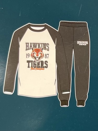 Stranger Things Hawkins Tigers Pyjama Set Men’s UK Sizes XS-2XL - Picture 2 of 4