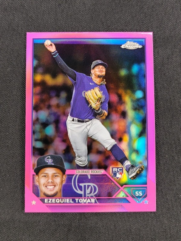 2023 Topps Chrome Pink Refractor #106🔥Ezequiel Tovar🔥RC Rookie 💎CLEAN 💎