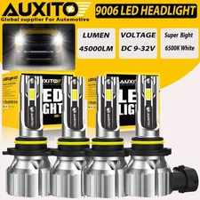 AUXITO 4X 9006 HB4 LED Headlight Bulbs Conversion Kit Low Beam 45000LM 6500K 60W
