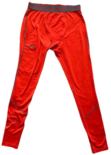 Under Armour Men's Cold Gear Infrared Fitted Compression Leggings Large Orange