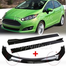 For Ford Fiesta 2002-2024 Front Bumper Lip Splitter Spoiler Side Skirts Kit