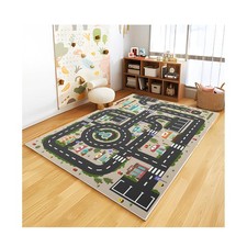 Analog ABC Kids Rug Playroom Car Play Mat City Life Road Rug for Cars Fun Cit...
