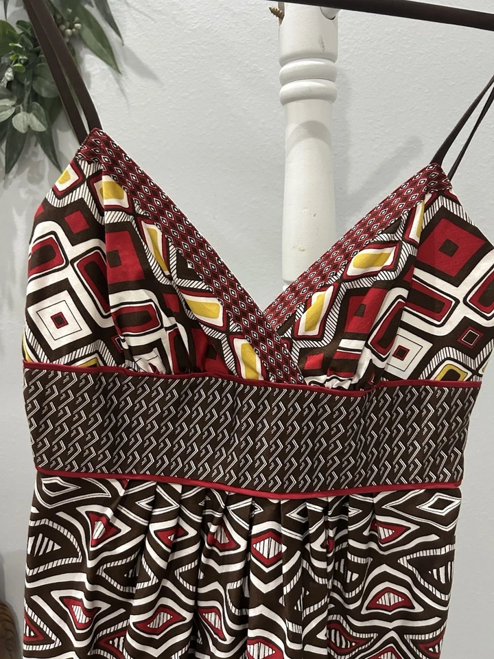 Vestido Babydoll Ana Vintage Y2K Marrón Preppy Boho Hada Grunge Artístico Talla 4 Foto 2 de 4